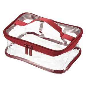 Unique Bargains Travel PVC Waterproof Toiletry Bag Cosmetic Pouch with Zipper Handle Strap - 1 of 3