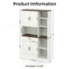 Lirago 71"Farmhouse Kitchen Pantry Sideboard-Multifunctional Hutch with Microwave Stand Charging Station and Glass Holder - 3 of 4