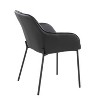 Set of 2 Daniella PU Leather/Steel Dining Chairs Black - LumiSource: Contemporary Style, Metal Base, Armrests - 4 of 4