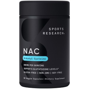 Sports Research NAC, N-Acetyl-Cysteine, 600 mg, 90 Veggie Capsules - 1 of 4