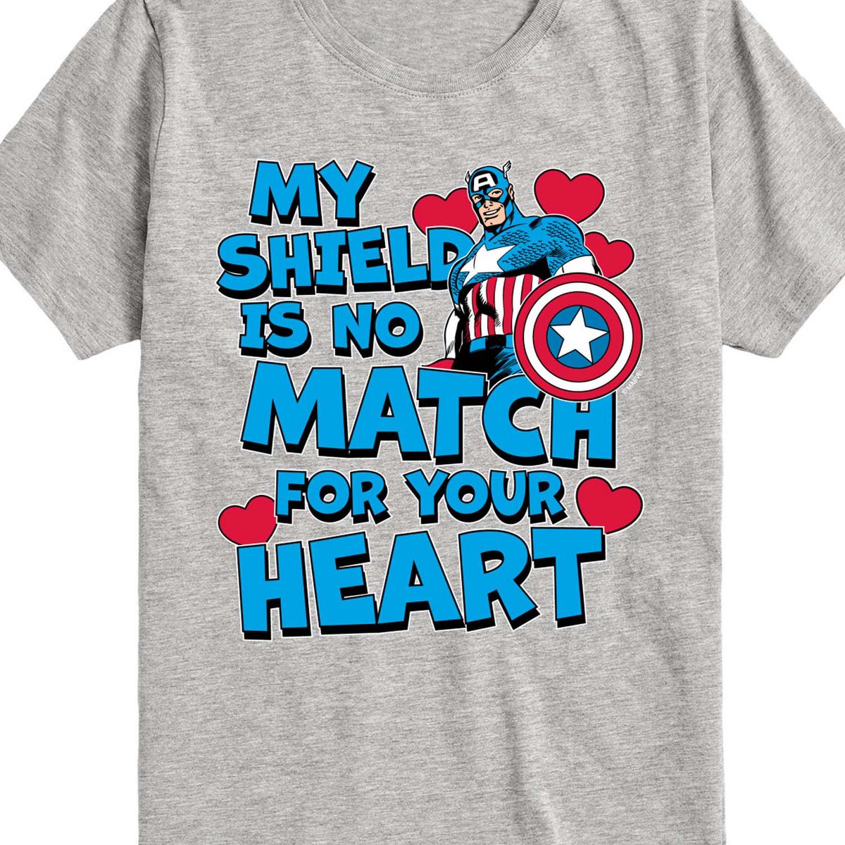 Boys' - Marvel - Captain America My Shield Valentine Short Sleeve Graphic T-Shirt - thumbnail 2