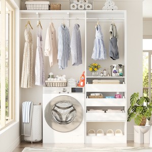 Aheaplus 20"-60" Closet System with Three Wooden Drawers - 1 of 4