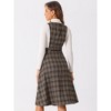 INSPIRE CHIC Women's Plaid Square Neck Belted Sleeveless A-Line Pinafore Dress - 3 of 4
