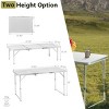 SEVOBAL Folding Table 4 Foot Portable Heavy Duty Plastic Fold-in-Half Utility Table Small Indoor Outdoor Adjustable Height, Silver, 66"*45.5"*12" - 3 of 4