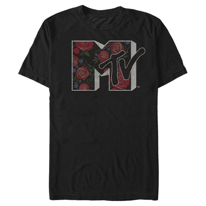 Men's MTV Rose Decor Logo T-Shirt, 1 of 5