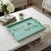 HomeRoots 16" Green And Black Happy St. Patricks Day Serving Tray With Handles - 2 of 4