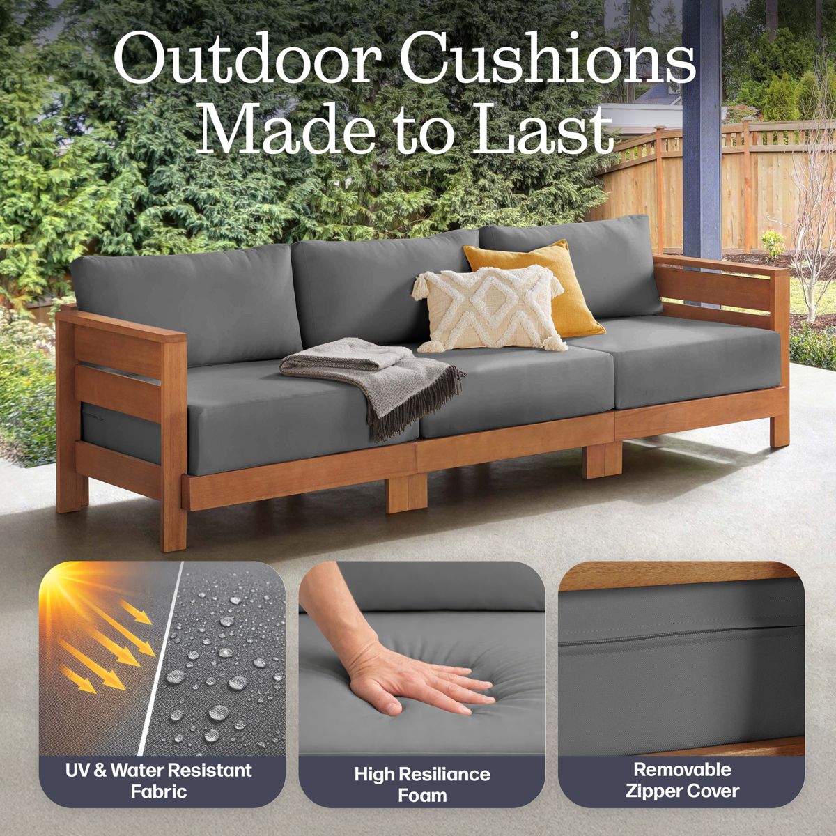 Alaterre Furniture Barton Outdoor Patio Furniture Set with Sofa and Coffee Table - Weather-Resistant Eucalyptus Wood Patio Furniture Set (Natural) - thumbnail 4