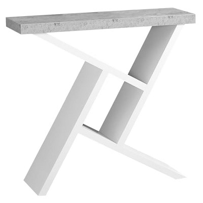 Monarch Specialties Accent Table, Console, Entryway, Narrow, Sofa, Living Room, Bedroom, Grey And White Laminate, Contemporary, Modern