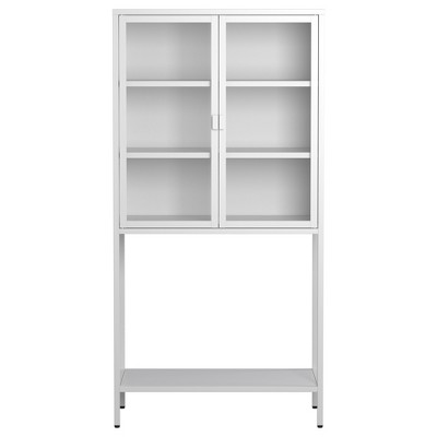 TiramisuBest 71" Freestanding Kitchen Pantry Hutch w/ Microwave Countertop, 6 Doors, 1 Drawer & Adjustable Shelves (Black)