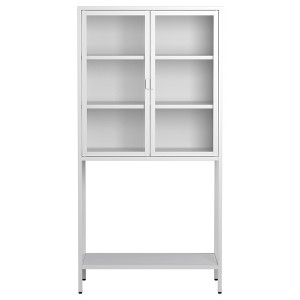 TiramisuBest 71" Freestanding Kitchen Pantry Hutch w/ Microwave Countertop, 6 Doors, 1 Drawer & Adjustable Shelves (Black) - 1 of 4