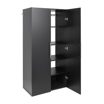 Prepac Black Large Adjustable Shelving Storage Cabinet