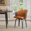 Art Leon Mid Century Modern Swivel Dining Chair with PU Leather and Poplar Legs - 2 of 4