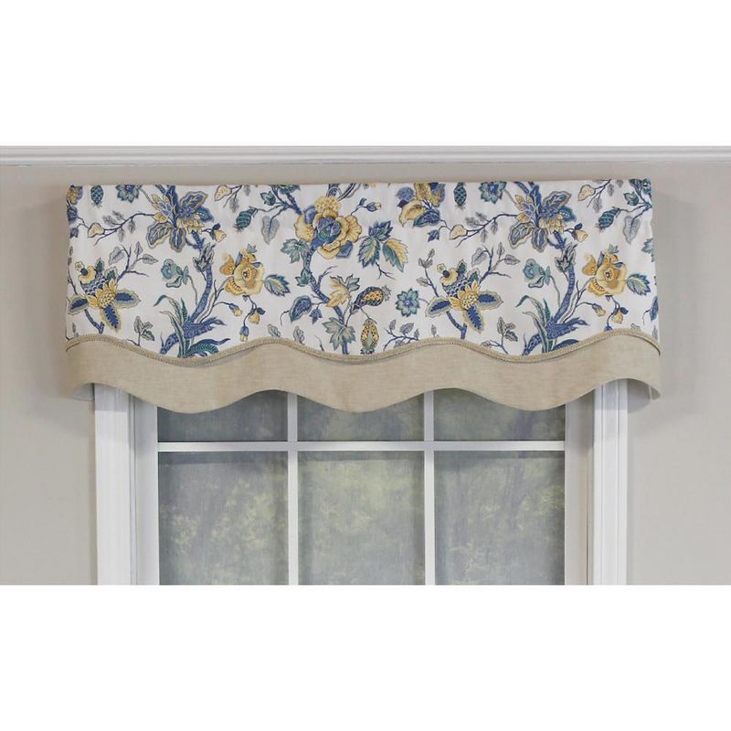 Gianna Glory 3in Rod Pocket Layered Window Valance 50in x 16in by RLF Home, 1 of 5