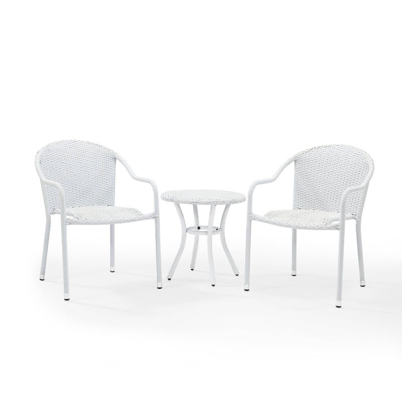 Palm Harbor 3pc Outdoor Wicker Seating Set - White - Crosley, 1 of 7