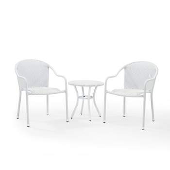 Palm Harbor 3pc Outdoor Wicker Seating Set - White - Crosley