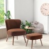 WestinTrends 25.5" Wide Upholstered Boucle Accent Chair with Ottoman Foot Stool Set - 2 of 4