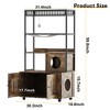 Litter Box Enclosures with Metal Frame, Indoor Tall Cat Litter Box Furniture Hidden with Storage Shelf, Retro Brown - 2 of 4