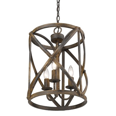Antique Ivory Traditional Drum Pendant Light with LED Option