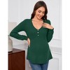 Coolmee Womens Maternity Tops Long Sleeve Pregnancy Tunic Blouses Button V Neck Ribbed Shirts Pregnant Clothes - 3 of 4