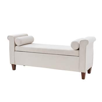 Pascual Traditional 54.3'' Wide Flip Top Storage Bench with 2 Pillows|ARTFUL LIVING DESIGN