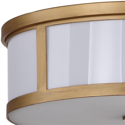 Avery Antique Gold 17" Contemporary Drum Flush Mount LED Ceiling Light
