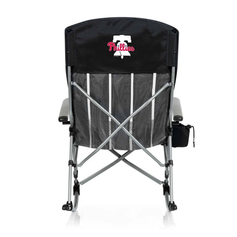 MLB Philadelphia Phillies Outdoor Rocking Camp Chair - Black, 3 of 7