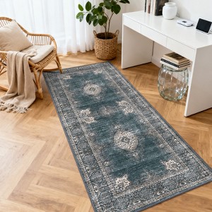 Area Rugs for Living Room Kitchen, Floral Vintage Soft Non Slip Machine Washable Distressed Vintage Rug Indoor Decor - 1 of 4