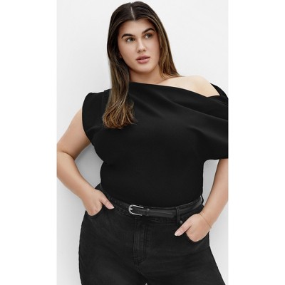 Women's Plus Size Imani Top - black | CITY CHIC