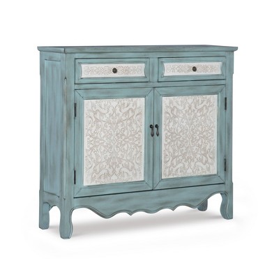 Duncan Cabinet Console Table Antique Blue - Powell Company