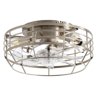 Airsurfer Caged Ceiling Fan with 3 E12 Sockets (Bulbs Not Included), Reversible Blades, Memory Function, Remote & App Control
