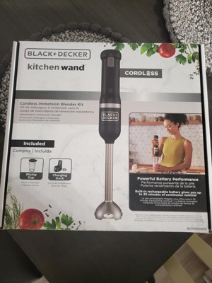  BLACK+DECKER Kitchen Wand Cordless Immersion Blender, Hand  Blender with Charging Dock, Grey (BCKM1011K01) : Tools & Home Improvement