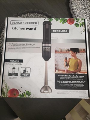 Black & Decker BCKM1011K01 Kitchen Wand Variable Speed Lithium-Ion Cordless Grey Immersion Blender Kit