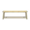 59" Farmhouse Solid Wood Rattan Bench, Dining Benche, Entryway Bench, Rustic Seating for Living Room, Bedroom-Maison Boucle - 4 of 4