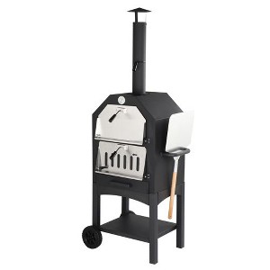 Karl Home 62.2 in.H Outdoor Wood Fired Pizza Oven With Pizza Stone, Peel, Grill Rack - 1 of 4