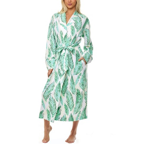 Adr Women's Warm Fleece Nightgown, Long Kaftan With Pockets For