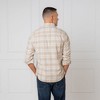 Hope & Henry Men's Organic Flannel Double Pocket Button Down Shirt, Taupe Heirloom Plaid, Large - 4 of 4