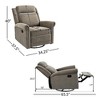 34"W Accent Chair 360° Swivel Manual Rocking Recliner Nursery Chair with Adjustable Backrest for Living Room -ModernLuxe - 3 of 4