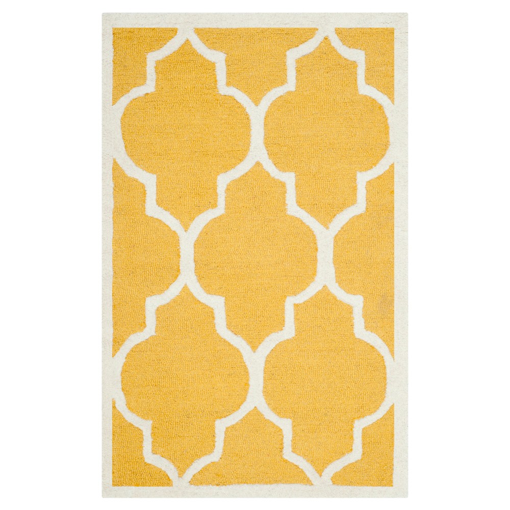  Geometric Accent Rug Gold/Ivory