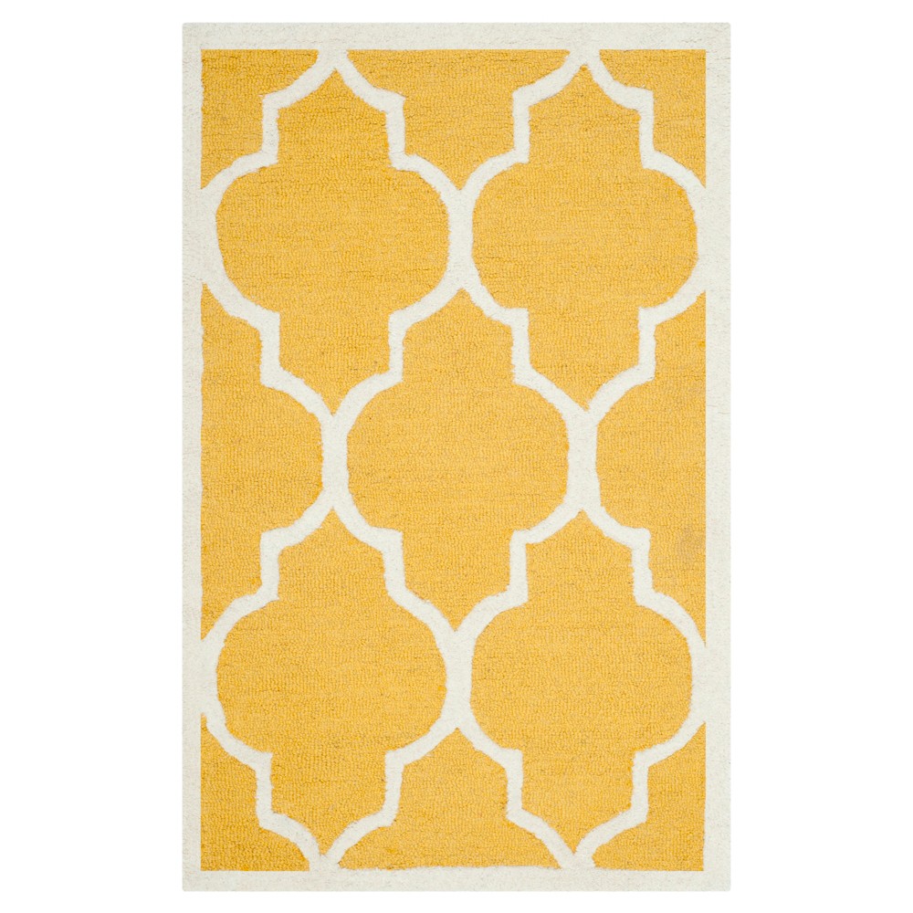 2'x3' Geometric Accent Rug Gold/Ivory - Safavieh