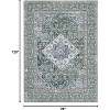 Floral Oriental Rug - Vintage washable carpet with stain-resistant non-slip backing - 2 of 4