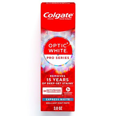 Colgate Optic White Pro Series Express White Toothpaste - 3oz: Mint Flavor, Sodium Monofluorophosphate, Paste