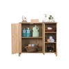 ORRD Mid-Century Rattan Storage Cabinet - Open & Adjustable Shelves, Living/Dining - 2 of 4