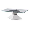Coaster,Jenny Glass Top Stainless Steel Coffee Table - 3 of 4