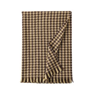 Anna-Kaci Women's Houndstooth Scarf with Soft Cozy Fabric Classic Pattern and Fringe Trim Detailing - 1 of 3