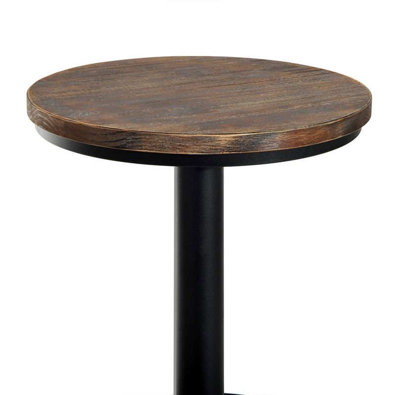 HOMCOM 42" Rustic Bar table Industrial Metal Pine Wood Top Adjustable Standing Pub Table, 5 of 9