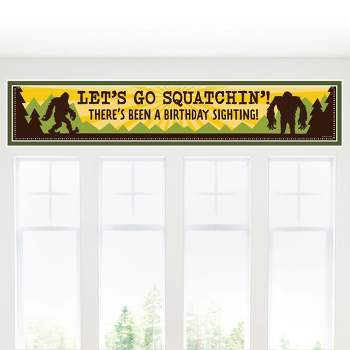 Big Dot of Happiness Sasquatch Crossing - Bigfoot Happy Birthday Decorations Party Banner