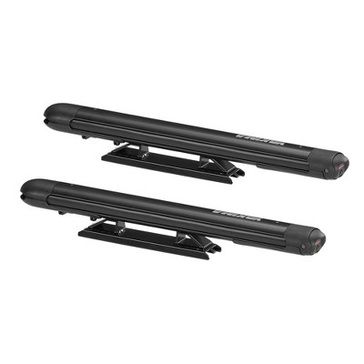 Yakima EXO SnowBank 5 Ski or 4 Snowboard Universal Car Mount Travel Roof Rack with Double Joint Hinge, SKS Lock, and 1 Button Access, Black