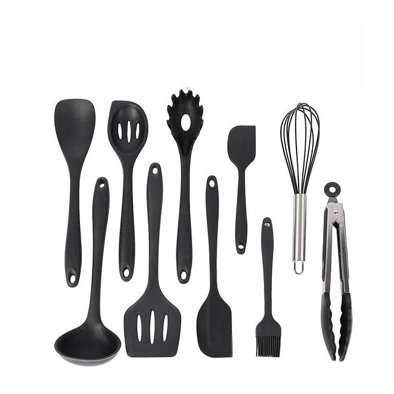 Bruntmor Silicone Kitchen Utensils Set with Stainless Steel Handle, 2 of 4