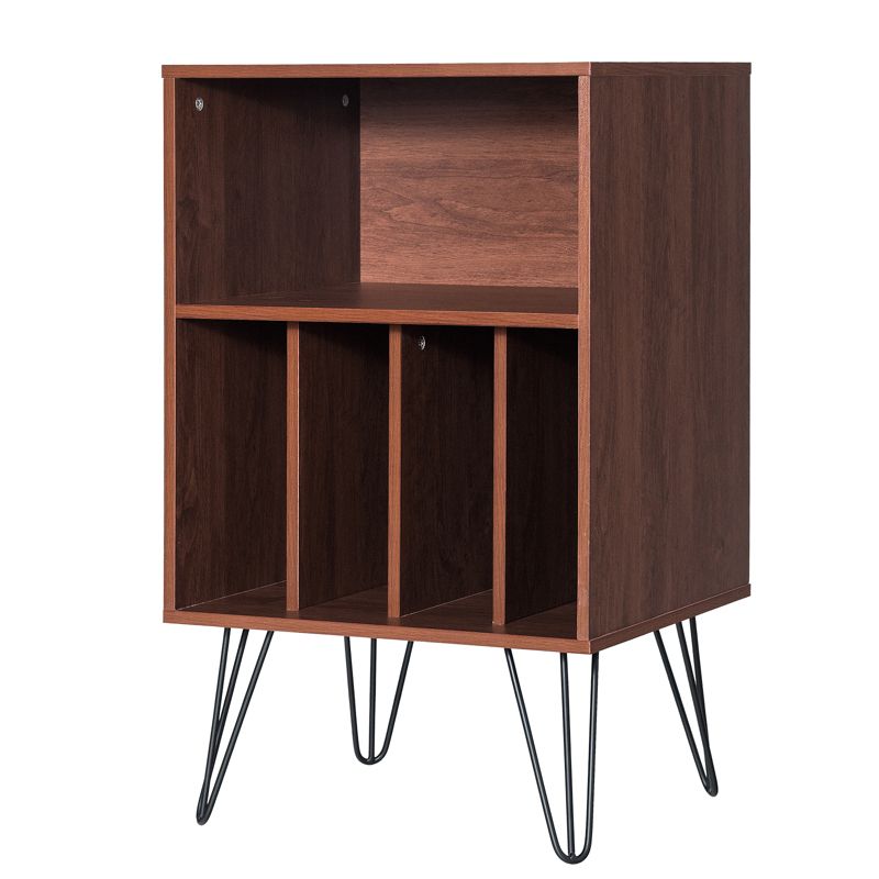 File Cabinet W/Split Storage Space Saving Standing Display Bookshelf Metal Legs, 1 of 11