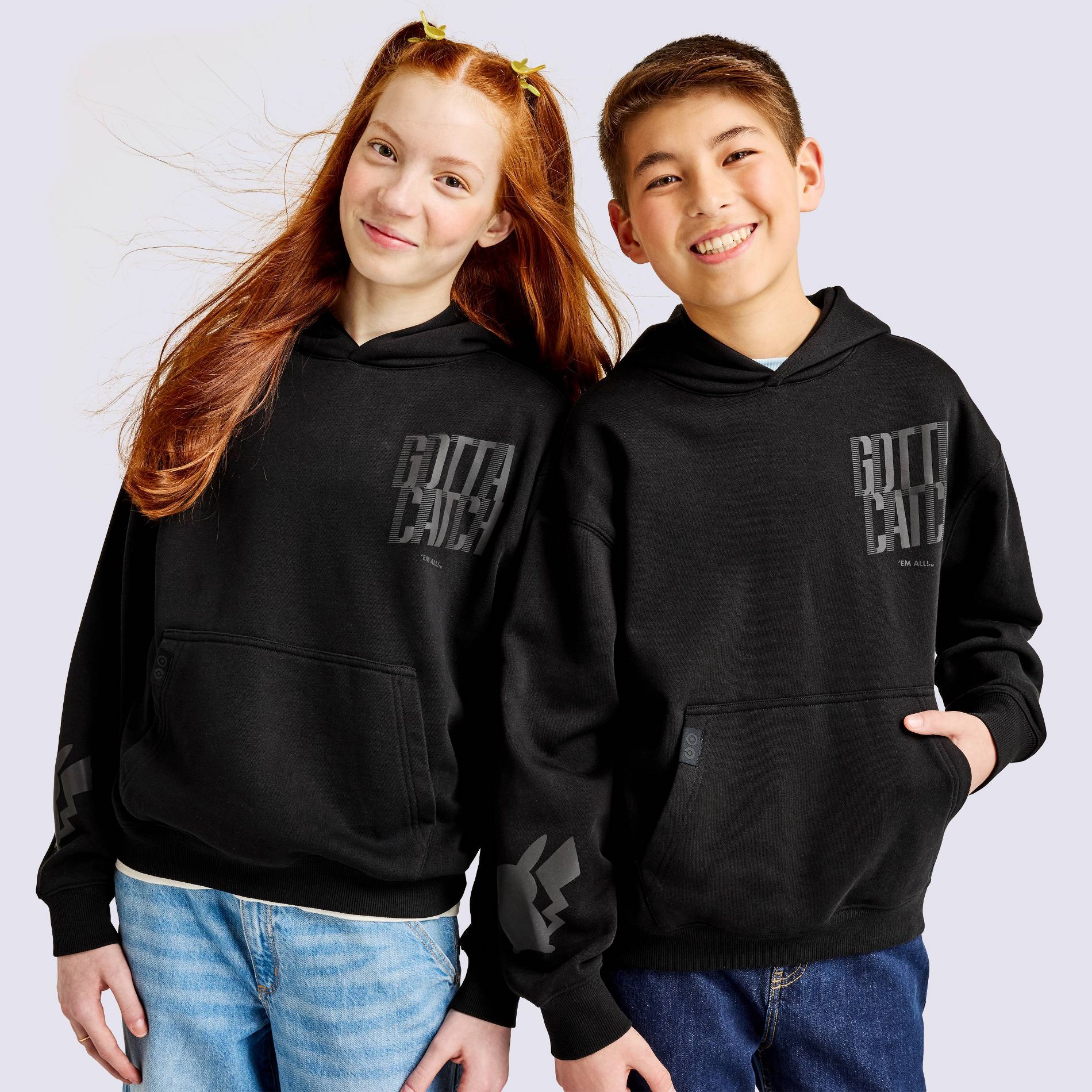 Youth Hoodie Pullover Sweatshirt Black - Pokémon x Target